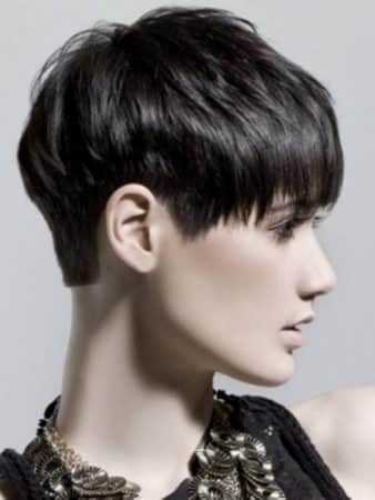 Short pixie hair with bangs
