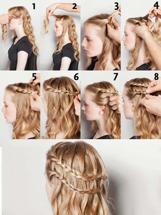 hairstyles with waves two braids