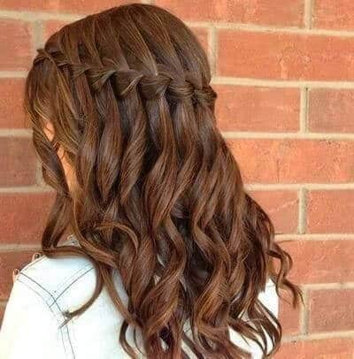 hairstyles with waves braids waterfall