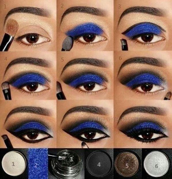 Maquillaje de noche tono azul