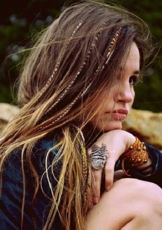 cabello largo boho chic con trenzas