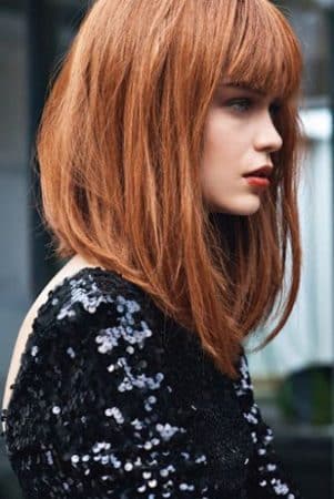 cortes de pelo long bob flequillo recto