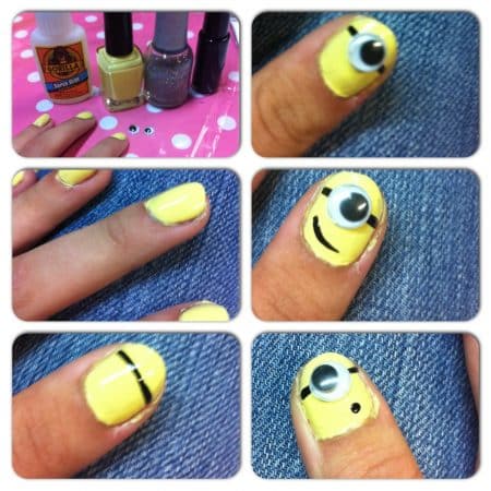 diseno unas para ninas pasos minions