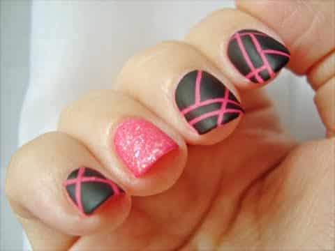 diseños-uñas-negro-rosa