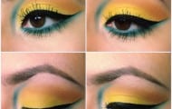 maquillaje-ojos-rasgados-amarillo-y-azul