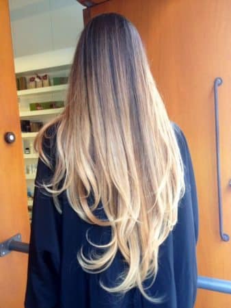 mechas californianas rubias pelo largo