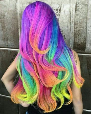 mechas de colores fantasia arco iris