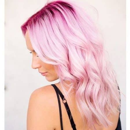 mechas de colores rosa