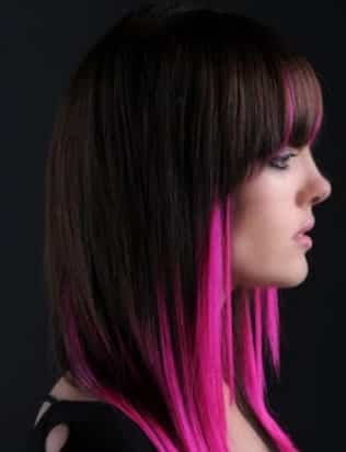 mechas de colores rosa pelo corto