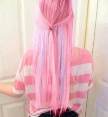 mechas de colores rosado