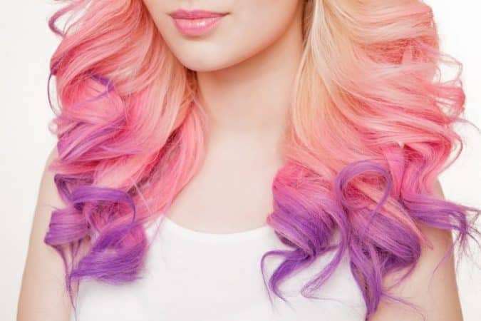 mechas de colores rosas fucsia