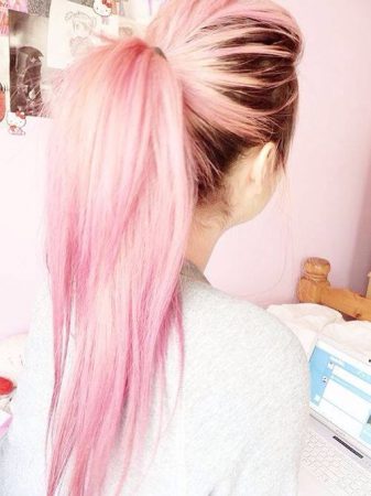 mechas de colores rubia rosa