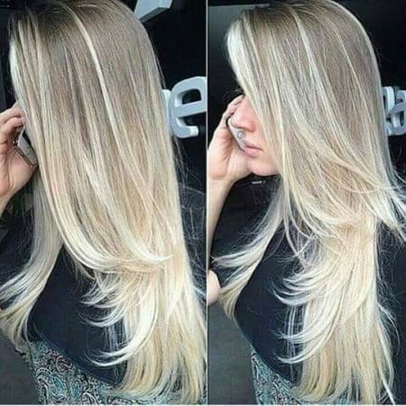 mechas rubia platinada