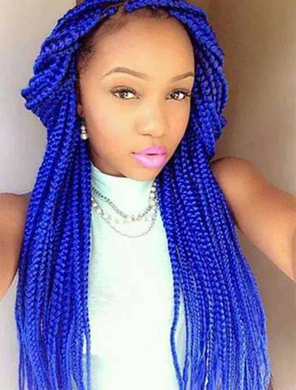 trenzas africanas azules