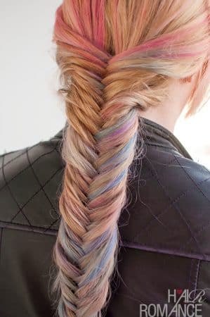 trenza espiga tintes de colores