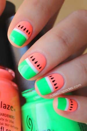 uñas acrilicas sandia