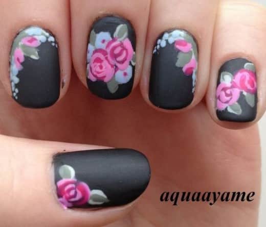 imágenes uñas con flores