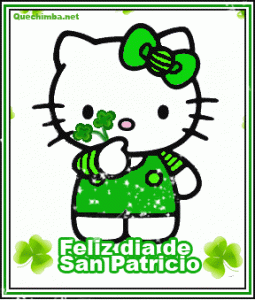 feliz dia de san patricio hello kitty