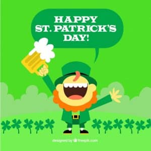 fondo del dia de san patricio con duende feliz en diseno plano 23 2147602727