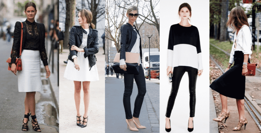 look blanco y negro