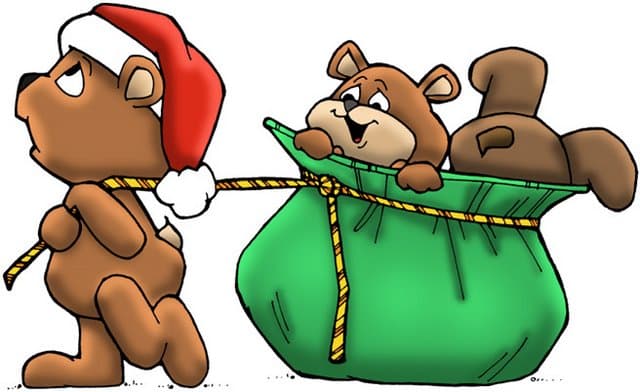 dibujos de navidad con color osos navidenos