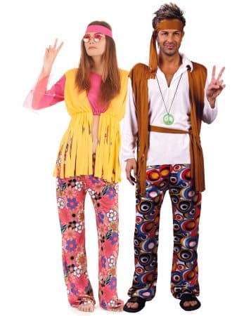 disfraz de pareja de hippies
