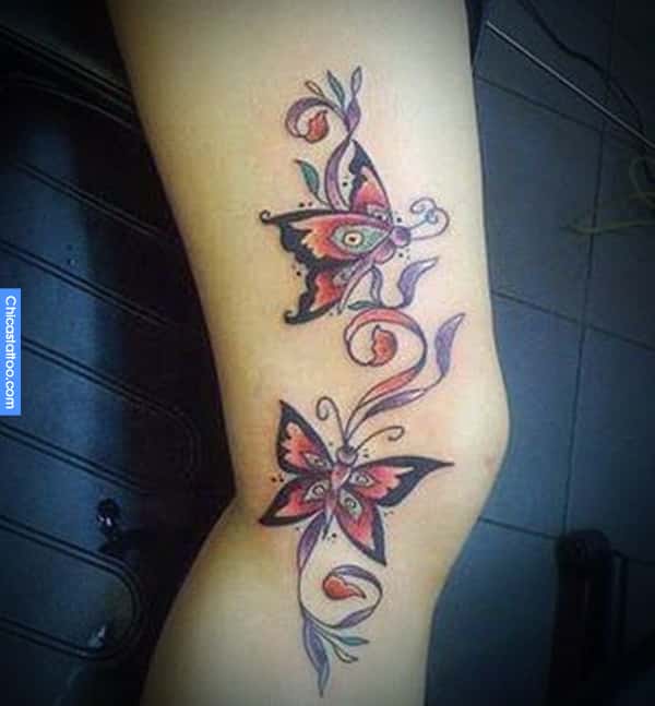 tatuaje en parte de la rodilla de la pierna