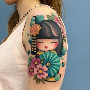 tatuajes de geishas brazo