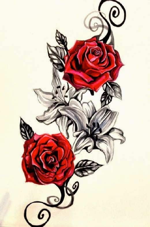 tatuajes de rosas en el hombro para mujeres