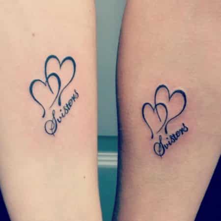 tatuajes para hermanas corazon sisters